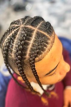 Plaited Hairstyles For Black Guys, Easy Men Braids, Braids Going Down On Both Sides, Best Braids For Men, Four Braids Men, Pop Smock Braids Boys, Hightop Fade Cornrows Men, Popsmoke Braids Men Short Hair, Pop Smock Braids