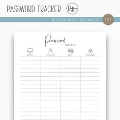 the printable passport tracker is shown in black and white