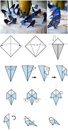 how to make origami birds with paper - step by step instructions and pictures