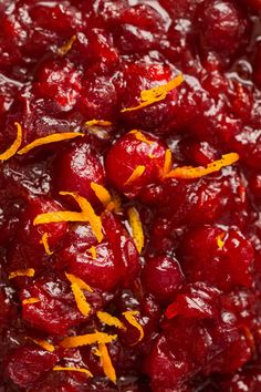 cranberry sauce with orange zest on top