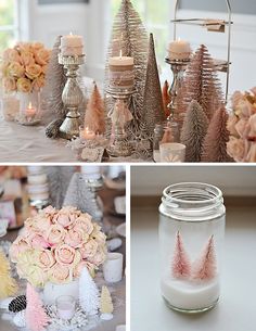 there are many different types of flowers and candles