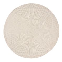 a white circular rug on a white background