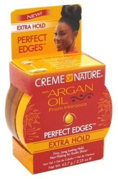 Creme Of Nature Argan Oil Perfect Edges Xtra Hold 2.25oz --THREE PACK  Non-Sticky, Non-Greasy And Alcohol-Free, Firm, Long-Lasting Hold, Infused With Argan Oil, Non-Flaking BL-98296 How To Lay Edges, Afro Products, Creme Of Nature Products, Cream Of Nature, Best Edge Control, Laid Edges, Eco Styler Gel, Perfect Edges, Creme Of Nature