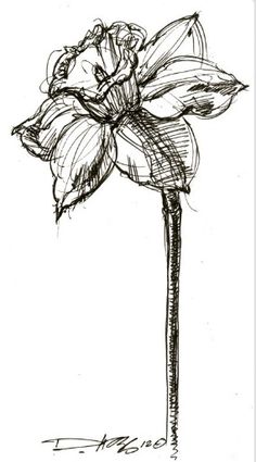 a black and white drawing of a flower