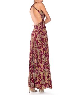 For Sale on 1stDibs - 1930S Cranberry Red Paisley Rayon Backless Bias Cut Slip Dress Red Paisley, Rayon Dress, Day Dresses, Cranberry, Maxi Skirt, Paisley, Slip Dress, For Sale, Red