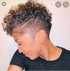 Shorthair Curls, Curly Mohawk Hairstyles, Hairstyles With Curls, Mohawk Hairstyle, Mohawk Hairstyles For Women, Braided Mohawk Hairstyles, Natural Hair Haircuts, Short Natural Haircuts, Curly Mohawk