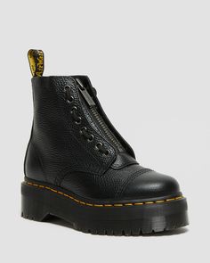 Sinclair Milled Nappa Leather Platform Boots | Dr. Martens Dr Martens Sinclair, Leather Platform Boots, Jungle Boots, Platform Boots Women, Black Platform Boots, Lace Heels, Boots Uk, Doc Martens, Platform Boots