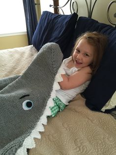 Shark Attack! Lap Blanket for Ages 2 thru 14 Knitting Pattern  INSTANT DOWNLOAD The girls have their mermaid tails. What about their brothers? Who wouldnt Shark Blanket, Crochet Shark, Animal Knitting Patterns, Knitted Afghans, Mermaid Tails, Lap Blanket, Kids Blankets