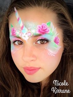 Paint Unicorn, Unicorn Face Paint, Makeup Unicorn, Unicorn Makeup Halloween, Face Painting Unicorn, Mime Face Paint, Kitty Face Paint, Bodysuit Tattoos, Adult Face Painting