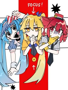 mesmerizer miku, neru, and teto #vocaloid #mesmerizer #miku #kasaneteto #hatsunemiku #akitaneru Triple Baka Matching Icons, Mesmerizer Miku And Teto Fanart, Triple Baka Squad Matching Pfps, Mesmerizer Fanart