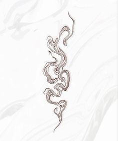 a drawing of a snake on a white background with some lines coming out of it