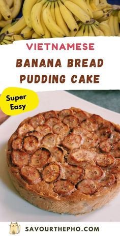 Bánh Chuối Nướng, or Vietnamese banana bread pudding cake, is a quick and delicious way to transform leftover bread into a mouthwatering dessert. With ripe bananas and coconut milk, this easy recipe blends simple ingredients into a comforting and flavorful treat. It's the perfect solution for using up stale bread while enjoying a touch of Vietnam.