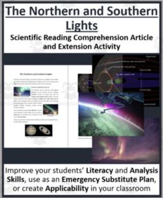 the northern and southern lights scientific reading competition article is shown in this poster with information about how to use it