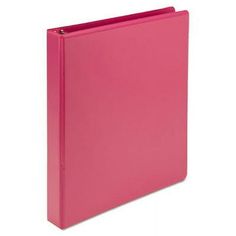 a pink binder on a white background