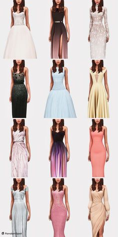 the dresses are all different colors and sizes, but there is no image to describe