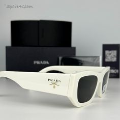 New Prada Pra01s 17k08z White Grey Unisex Sunglasses Pr A01s 100% Authentic & Brand New! Same/Next Day Free Shipping! No Offers Accepted. Final Price! Don't Miss Out, Shop Now! Brand: Prada Model Number: Pra01s / Pr A01s Color Code: 17k08z Gender: Women / Unisex Frame Shape: Rectangle Frame Color: White Frame Material: Acetate Frame Type: Full Rim Lens Color: Dark Grey Lens Material: Polyamide Bio Uv Protection: Category 3 Size: 53x20x145 100% Uv Protection. Made In Italy Full Retail Prada Set I Prada Symbole Sunglasses White, Prada Tortoise Sunglasses, Prada Symbole Sunglasses, Prada Silver Sunglasses, Prada Runway, Prada 17ws Sunglasses, Prada Baroque Sunglasses, Prada Glasses, Prada Fashion