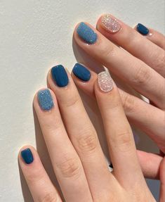 Follow me for more #nails #nailart #soft #naildesign #nailsoftheday #awesome #aesthetic Dark Blue Nails, Hello Nails, Hippie Nails, Gel Set, Beauty Nails Design, Winter Nails Acrylic, Simple Gel Nails, Minimal Nails, Cute Gel Nails