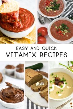 various pictures of different types of food and the words easy and quick vitaminix recipes