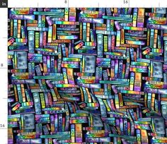 an image of a colorful pattern with many different things on it's surface, including telephones and boxes