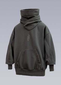 high collar hoodie Samurai Aesthetic, Techwear Hoodie, Urban Samurai, Apocalyptic Clothing, Tech Clothing, Techwear Pants, Techwear Outfits, Cowl Neck Hoodie, Technical Clothing