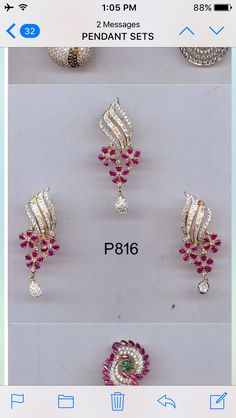 Ruby and cz set in 22kt gold Ruby Locket Designs, Ruby Locket, Modern Gold Jewelry, Diamond Pendant Sets, Diamond Necklace Designs, Gold Bridal Jewellery Sets, Indian Jewelry Sets, Bangles Jewelry Designs