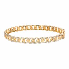 Diamond Link Bracelet With Gold Chain, Elegant Cuban Link Bracelet With Solid Construction, Elegant Diamond Bracelet With Curb Chain, Diamond Chain Link Bracelets, Diamond Bracelets With Gold Chain Link, Elegant Diamond Cuban Link Bracelet With Curb Chain, Elegant Cuban Link Tennis Bracelet, Gold Chain Diamond Bracelet, Elegant Diamond Curb Chain Bracelet