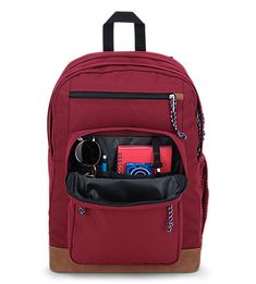 All the great features of our Big Student, plus a sleeve for a 15 inches laptop and synthetic leather base & trim. Go ahead, say it: That's cool. Backpack Jansport, Brook Green, Large Capacity Backpack, Base Trim, Student Backpacks, Blue Marble, Jansport Backpack, Large Backpack, Go Ahead