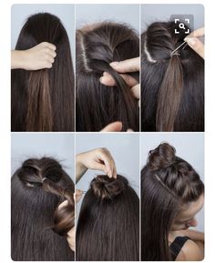 Half Bun, Cute Hairstyle, Hairstyle Look, Braided Bun, Hair Tutorials, Box Braids Hairstyles, Volleyball Hairstyles, Medium Hair