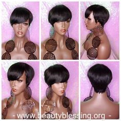 Please Note: All wigs are styled as seen in the pictures. Once the item is packaged and shipped to you, you may or may not have to re-styled the item due to packaging and transport to it's destination. Wig Pixie Short Cut Style 100% Remy Human Hair Layered Bangs Full comfortable fit Cap Professional Weft Color shown in pic 1B Please allow 5 to 8 business days for processing and handling before shipping. No changes or cancellations accepted after purchase is made.Please Note: This wig will appear Style Pixie Cut, Straw Curls, Swoop Bangs, Bang Wig, Pixie Cut Styles, Hair Fixing, Remy Human Hair Wigs, Wig Short, 100 Human Hair Wigs