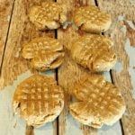 homemade peanut butter cookie dog treats on a wooden table