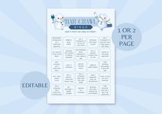 a printable bar crawl game with two polar bears on the top and one in the middle