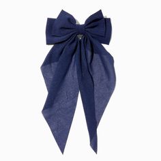 Navy Blue Long Tail Hair Bow Clip Dark Blue Hair Accessories, Navy Blue Accessories, Descendants Dr, Crown Hair Clip, Sensitive Ears Earrings, Blue Hair Accessories, 2025 Year, Hogwarts Dr, Dark Blue Hair