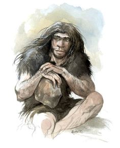 a drawing of a man with long hair sitting on the ground and holding his hands together