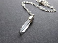 crystal quartz necklace, quartz crystal necklace, unique gift for women, rough crystal pendant, mens Minimalist Gemstone Pendant Crystal Necklace, Minimalist Silver Jewelry With Raw Stone, Minimalist Crystal Pendant Necklace For Meditation, Minimalist Pendant Crystal Necklace For Meditation, Handmade Minimalist Jewelry With Mineral Crystal, Minimalist Mineral Crystal Jewelry As A Gift, Minimalist Mineral Crystal Jewelry For Gifts, Minimalist Mineral Crystal Jewelry As Gift, Handmade Minimalist Mineral Crystal Jewelry