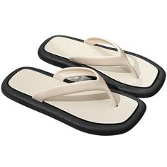 The Square Toe Flip Flops are the modern flip flop of the year. These chic shoes are perfect for the summer months to bring to the beach, pool, or to walk around town in. They are flexible and comfortable, an amazing pair to go with your outfits. FEATURES: Style Open Toe Season Spring/Summer Sole Flat Vamp material EVA COMFORTABLE MATERIAL: The Square Toe Flip Flops are made of high-density material. These are light, soft, breathable, and waterproof, and their excellent flexibility and durabilit Flat Rubber Sole Jelly Sandals For Summer, Flat Jelly Sandals With Rubber Sole For Summer, Trendy Jelly Sandals With Rubber Sole For Summer, Trendy Jelly Sandals With Rubber Sole For Beach, Summer Flat Jelly Sandals With Rubber Sole, Trendy Summer Jelly Sandals With Rubber Sole, Non-slip Eva Flip Flops With Round Toe, Non-slip Eva Flip Flops, Trendy Flip Flops With Textured Footbed And Round Toe