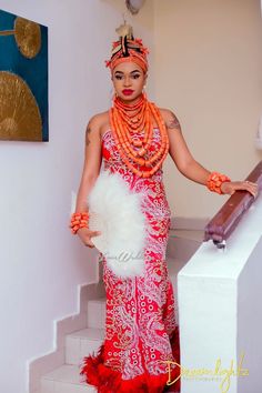 Benin Traditional Wedding Attire, Red Nigerian Traditional Wedding, Burundian Traditional Wedding Dress, Igala Traditional Bride, Nigerian Traditional Wear, Edo Traditional Marriage, Pregnant Igbo Bride Attire