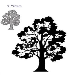 the silhouette of a tree is shown in black and white, with an area for text to be added