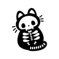 cute skeleton cat Download these free Halloween SVG cut files to create your own Fall and Halloween shirts, decor and other DIY crafts with your Cricut or Silhouette. Halloween Art Skeleton, Skull Drawing Cute, Cat Halloween Drawing, Cat Skeleton Drawing, Cute Skeleton Drawing, Skeleton Doodle, Kawaii Skeleton, Skeleton Cute, Free Halloween Svg