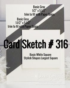 card sketch 3 / 6 basic white square stylish shapes with gray stripeing