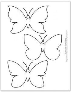 three butterflies that have been cut out to make them look like they are in the shape of