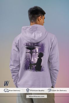 Sci Fi Anime Lavender Printed Hoodie for men Hoodie For Men, Hoodie Print, Sci Fi, Lavender