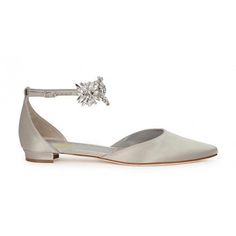 Grey Flat Wedding Shoes Satin Pointy Toe Rhinestone Ankle Strap Flats image 3 Grey Wedding Shoes, Flat Wedding Shoes, Beach Wedding Shoes, Strap Flats, Bridal Shoes Flats, Wedding Shoes Flats, Grey Flats, Party Music, Ankle Strap Flats