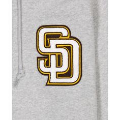 The San Diego Padres Gray Logo Select Full-Zip Hoodie features a chenille applique Padres logo at the left chest with an alternate team logo patch embroidered at the left arm and a 1978 All Star Game patch at the right arm.Fabric: 80% Cotton, 20% Polyester Streetwear Crew Neck Hoodie With Embroidered Patch, Crew Neck Hoodie With Embroidered Patch For Streetwear, Streetwear Embroidered Patch Crew Neck Hoodie, Embroidered Patch Crew Neck Hoodie For Streetwear, Embroidered Patch Hoodie For Streetwear, Varsity Sweatshirt With Embroidered Logo For Fans, Sporty Logo Patch Hoodie For Streetwear, Sporty Hoodie Sweatshirt With Logo Patch, Sporty Streetwear Hoodie With Logo Patch