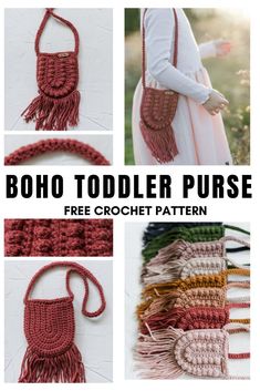 the boho todder purse is free crochet pattern