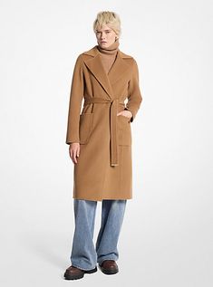 A luxe wool blend construction and wrap silhouette turn this timeless coat a cold weather classic. With a self-tie belt that makes it endlessly wearable, it can be cinched over everything from lightweight dresses to heavy knitwear. Michael Kors Coats, Elegant Coats, Wool Wrap, Stylish Coat, Tweed Coat, Wrap Coat, Lightweight Dress, Wool Blend Coat, Wool Jacket