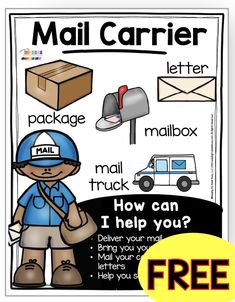 mail carrier poster with the words how can i help you? and free printable