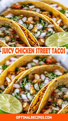 Dinner Taco Ideas, Street Taco Chicken Recipe, Street Chicken Tacos Recipe, Tacos Chicken Recipes, Authentic Street Tacos Recipe, The Best Chicken Tacos, Diced Chicken Tacos, Stove Top Chicken Tacos, Easy Taco Recipes Chicken