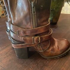 Excellent Condition No Box Open To Offers Brown Boots With Heel Strap And Round Toe, Brown Round Toe Boots With Heel Strap, Freebird Shoes, Boots Booties, Bootie Boots, Ankle Boots, Women Shoes, Boots, Women Shopping