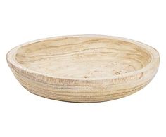 a wooden bowl on a white background