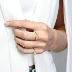 Gorjana Jewelry | Bespoke Gold Signet Ring – gorjana Signet Ring Gold, Earrings Stacking, The Curated Closet, Coil Ring, Gorjana Jewelry, Orange Agate, Gold Signet Ring, 14k Gold Necklace, Metal Shop